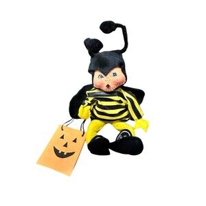 Vintage 1999 Annalee Halloween Boy Bumblebee Doll - 7" Trick or Treater